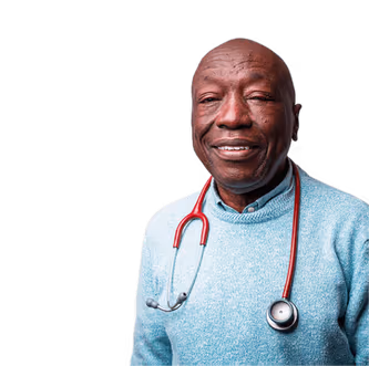 Ein fröhlicher Handwerker telefoniert